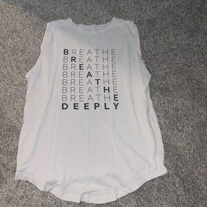 White Sleeveless Top with Motivational Print Lululemon